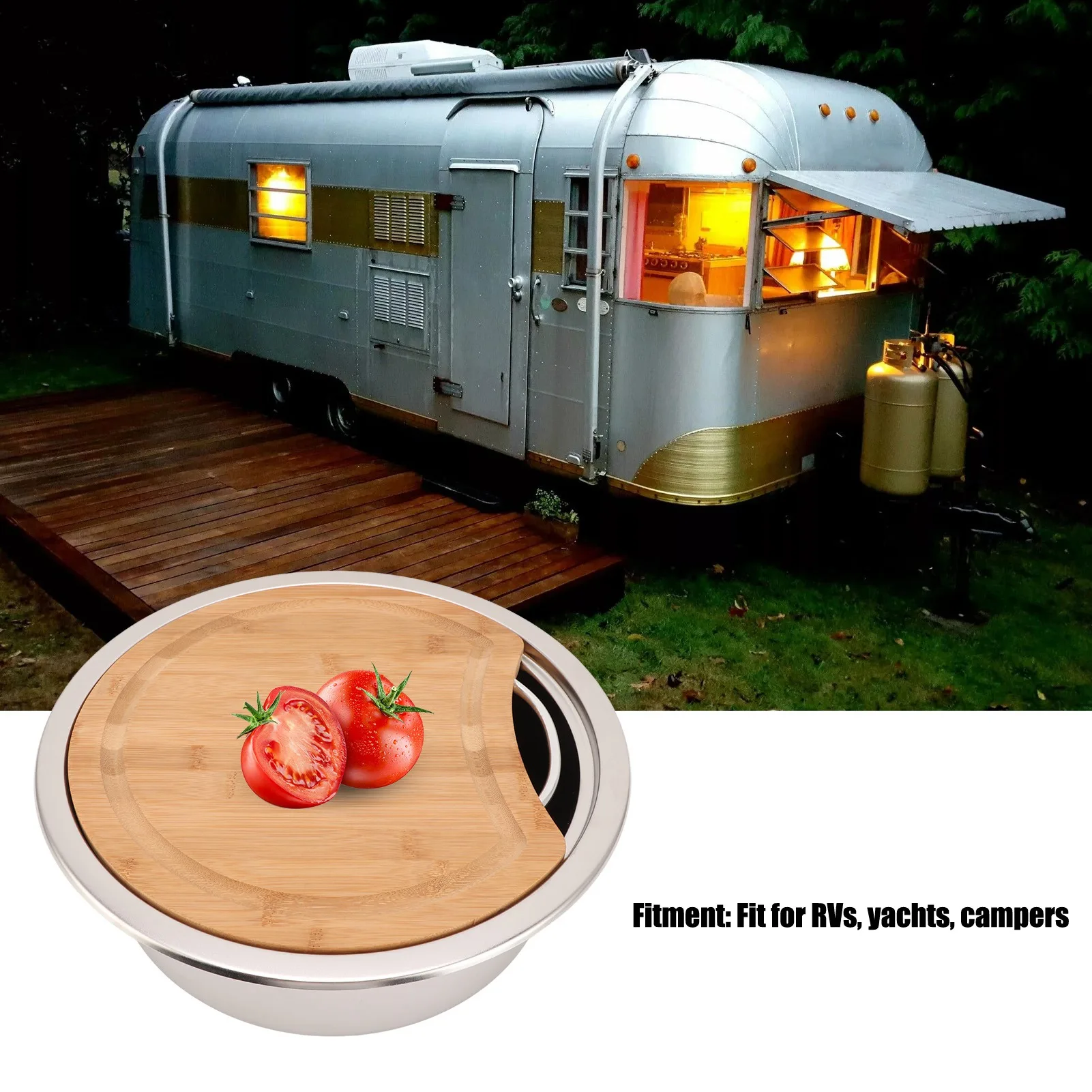 RV Sinks Hand Wash Basin Sink Polished 360x120mm/14.17x4.72in Effective Round Brushed with Bamboo Chopping Block for Boats
RV Sinks Hand Wash Basin Sink Polished 360x120mm/14.17x4.72in Effective Round Brushed with Bamboo Chopping Block for Boats