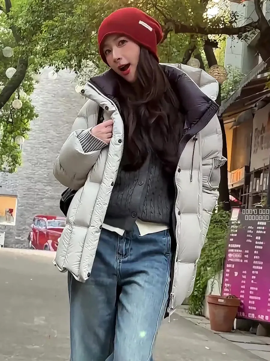 Women's Hooded Du down Jaet Thi Warm Long Sve Mid-Length Coat Korean Sle White Du Feather Winter Outerwear
Women's Hooded Du down Jaet Thi Warm Long Sve Mid-Length Coat Korean Sle White Du Feather Winter Outerwear