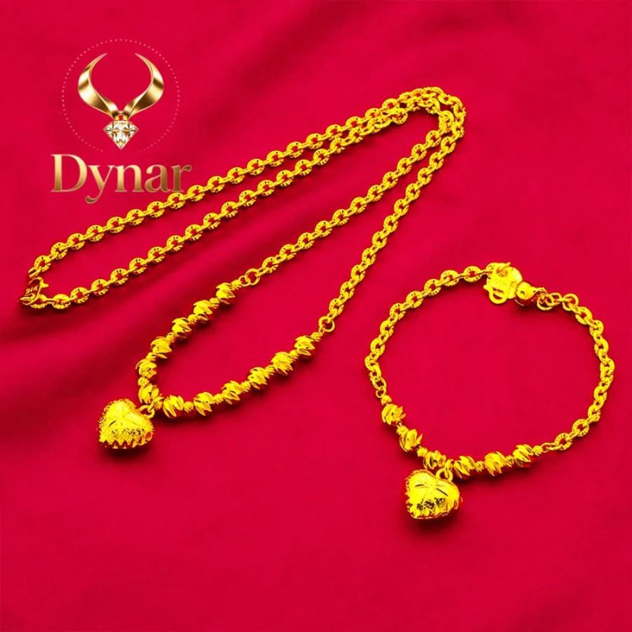 Dynar Jewelry Heart Necklace & Bracelet Set for Women, 24K Gold, AU999 | Solid hearts with adjustable chain & clasp, practica
Dynar Jewelry Heart Necklace & Bracelet Set for Women, 24K Gold, AU999 | Solid hearts with adjustable chain & clasp, practica