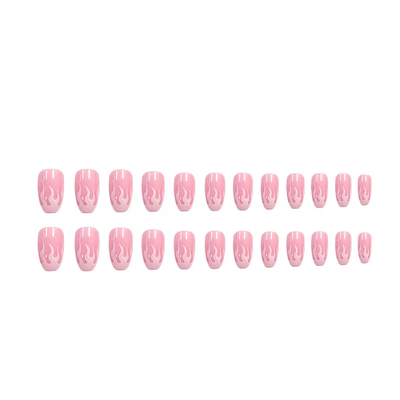 European and American wearing armor medium and long ballet nail pink flame nail sticker European and American style
European and American wearing armor medium and long ballet nail pink flame nail sticker European and American style