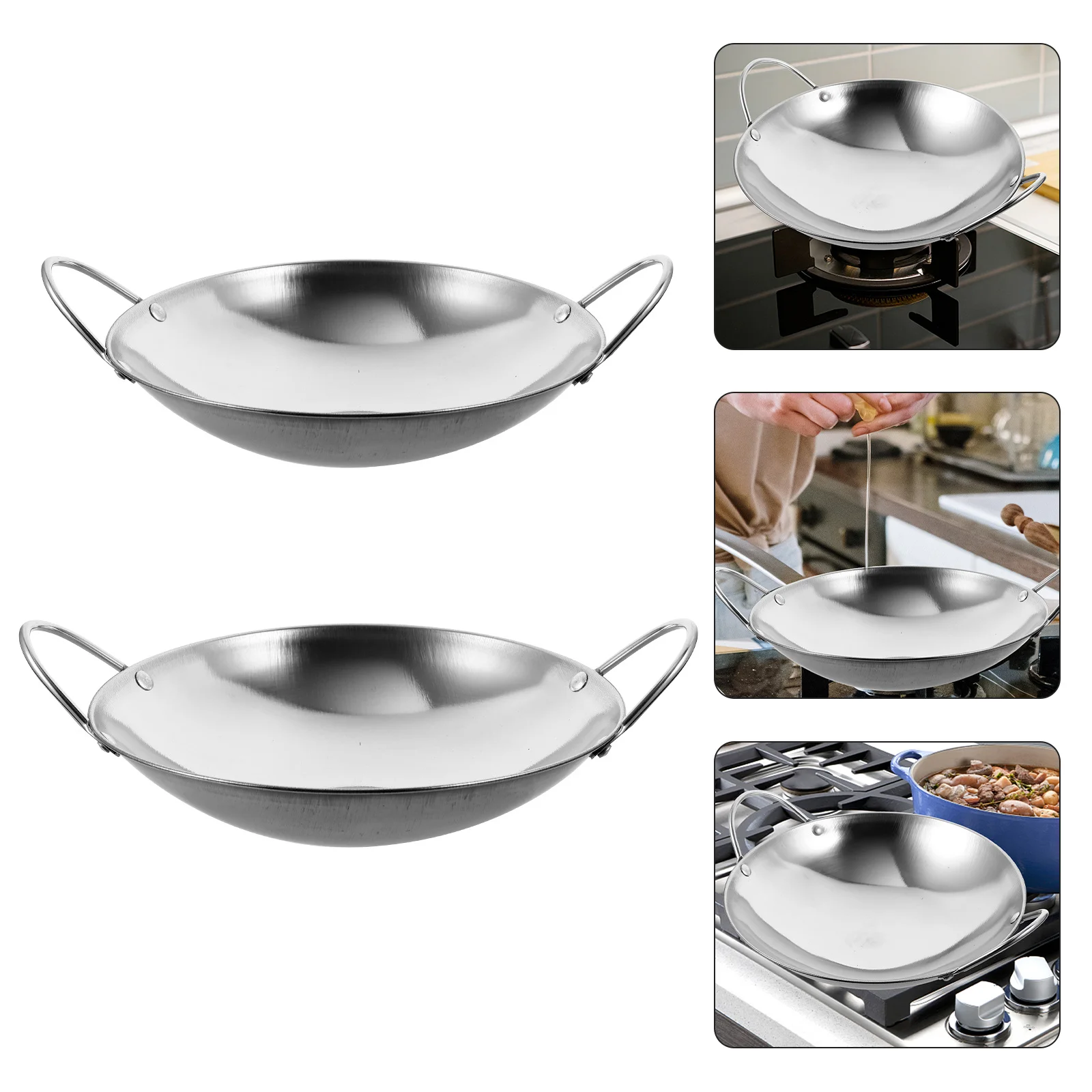 2pcs Stainless Steel Dry Pot Small Cooking Wok Heavy Duty Deep Fry Pan For Home Restaurant Kitchen Cookware Camping Stew Pot
2pcs Stainless Steel Dry Pot Small Cooking Wok Heavy Duty Deep Fry Pan For Home Restaurant Kitchen Cookware Camping Stew Pot