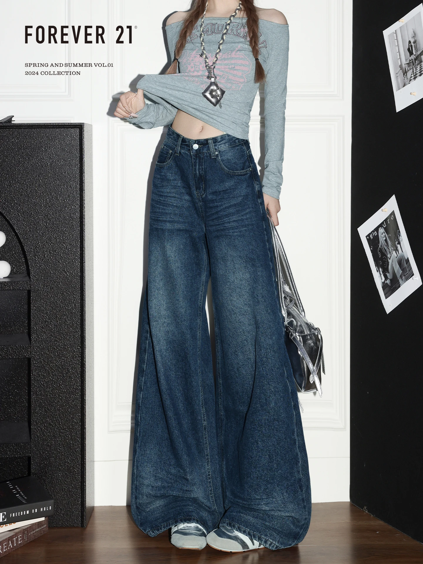 Forever 21 Vintage Deep Blue Wide Leg Straight Cut Denim Jeans Women's High Waist Loose Fit Floor Length Pants
Forever 21 Vintage Deep Blue Wide Leg Straight Cut Denim Jeans Women's High Waist Loose Fit Floor Length Pants