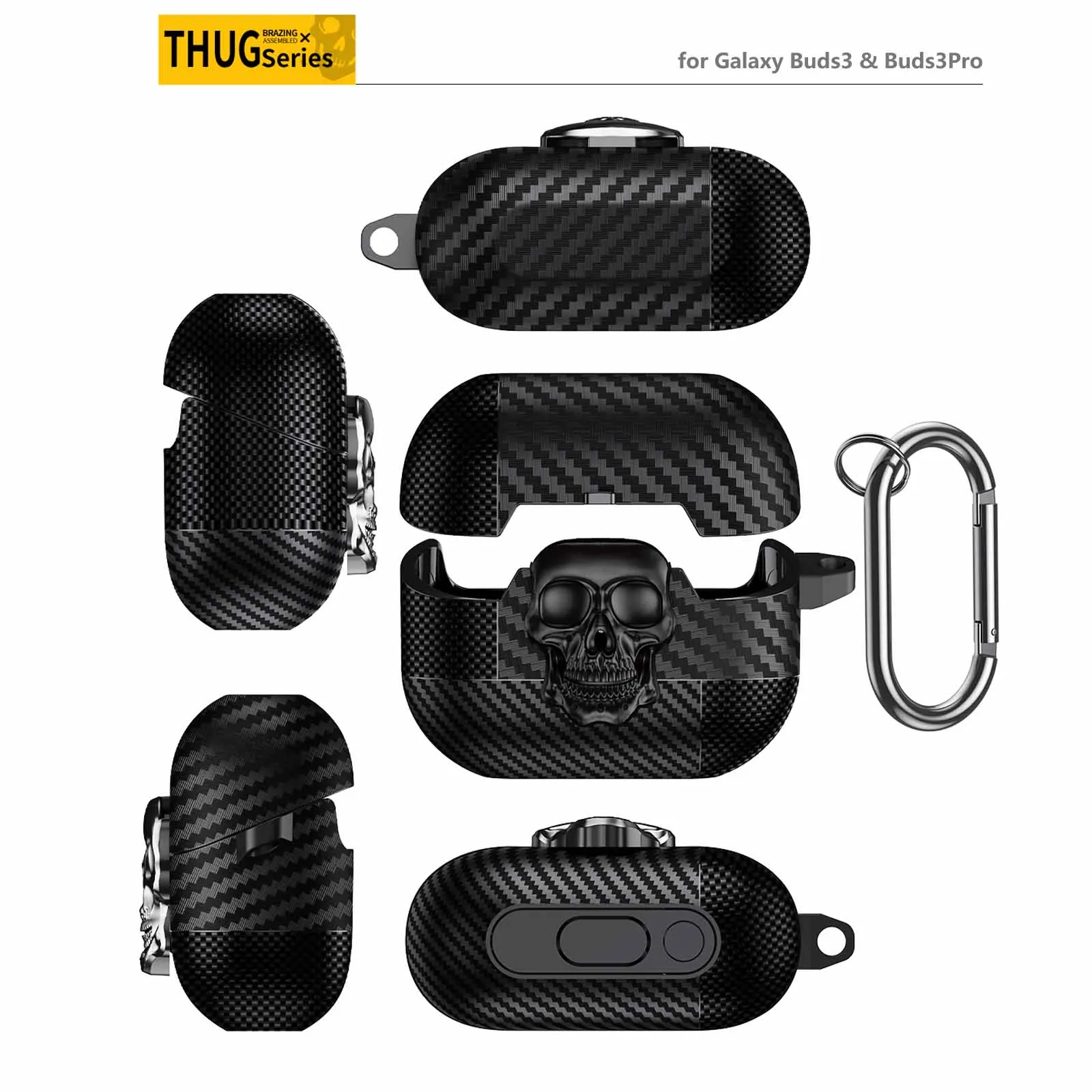 Case for Galaxy Buds3 & Buds3Pro with Swivel Lock Metal Hook High-end Manufacturing Shock-resistant Fashionable Skull Style Case
Case for Galaxy Buds3 & Buds3Pro with Swivel Lock Metal Hook High-end Manufacturing Shock-resistant Fashionable Skull Style Case