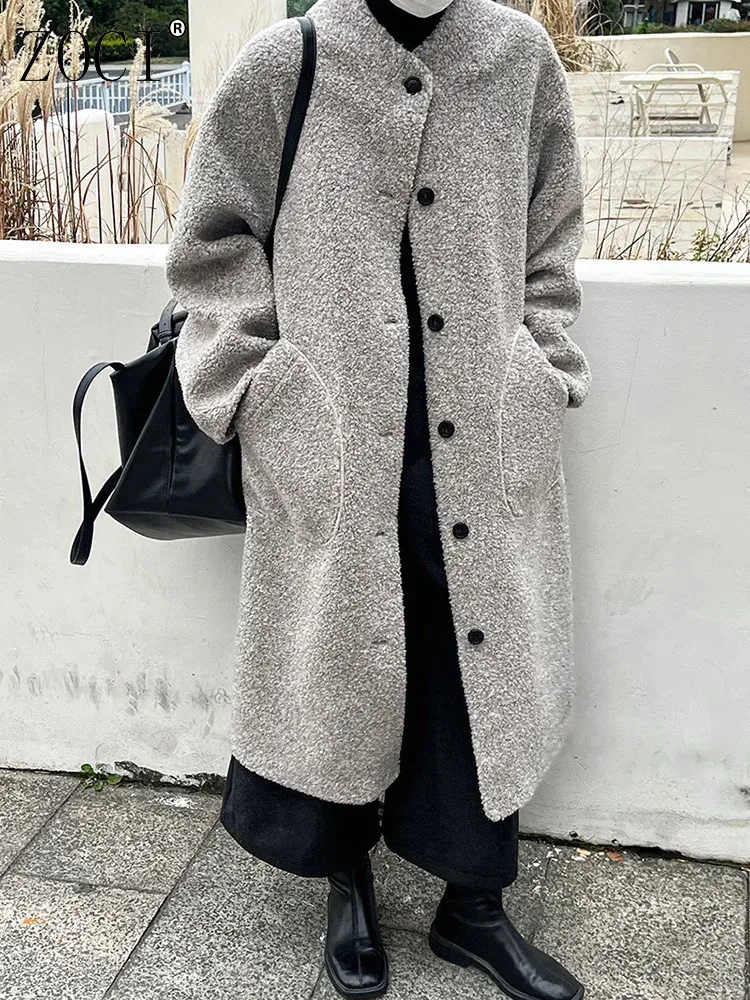 ZOCI Oat Color Thick Long Big Size Woolen Coat New Turtleneck Long Sleeve Women Jacket Fashion Tide Autumn Winter 2024 FC1213
ZOCI Oat Color Thick Long Big Size Woolen Coat New Turtleneck Long Sleeve Women Jacket Fashion Tide Autumn Winter 2024 FC1213