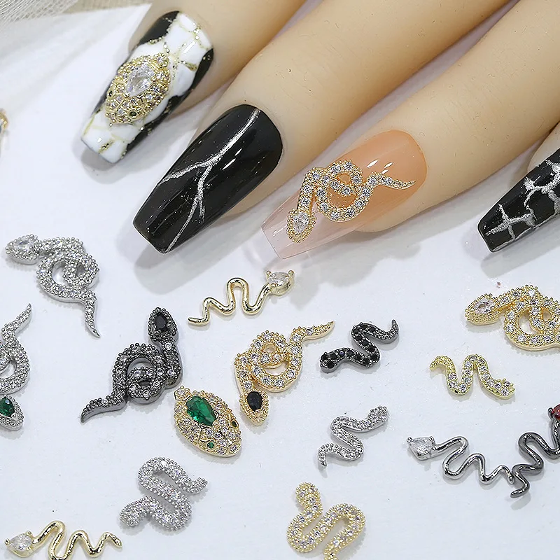 10pcs Luxury Snake Shaped Rhinestone Nail Decorations DIY Snake Style Alloy Rhinestone Nail Art Accessories
10pcs Luxury Snake Shaped Rhinestone Nail Decorations DIY Snake Style Alloy Rhinestone Nail Art Accessories