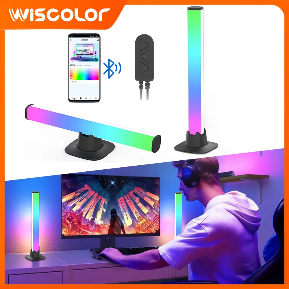 RGB LED Lights Bar Bluetooth Setup Ambient Table Lamp Desk Night Light For Christmas Party TV Backlight Smart Home Decoration
RGB LED Lights Bar Bluetooth Setup Ambient Table Lamp Desk Night Light For Christmas Party TV Backlight Smart Home Decoration
