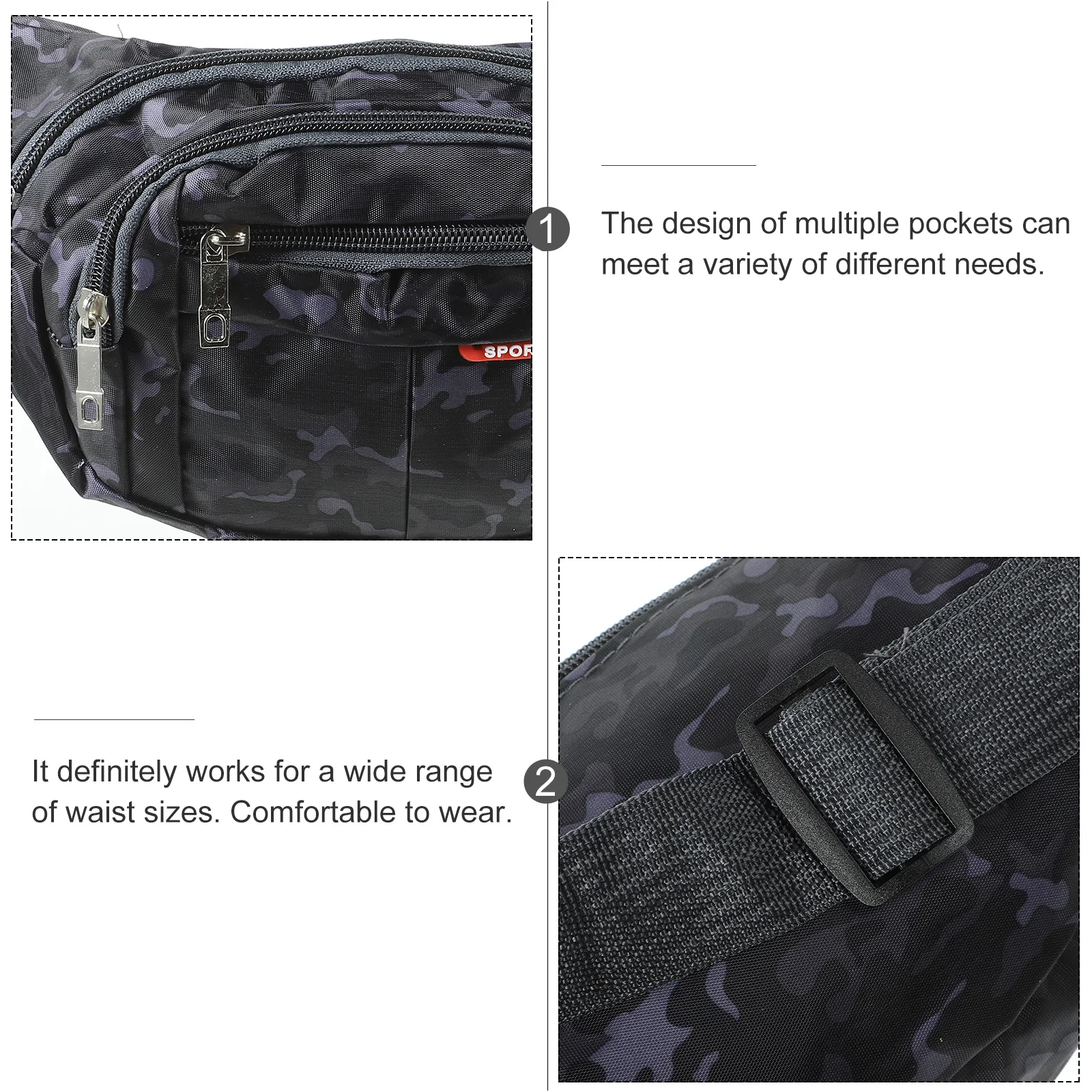 Поясная сумка для улицы, легкая, прочная, для спорта, бега, путешествий, пешего туризма, скалолазания, поясная сумка, многофункциональные карманы, регулируемый ремень 
Поясная сумка для улицы, легкая, прочная, для спорта, бега, путешествий, пешего туризма, скалолазания, поясная сумка, многофункциональные карманы, регулируемый ремень