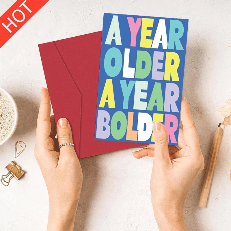 Birthday Card A Year Older A Year Bolder Greeting Card for Birthday Celebration
Birthday Card A Year Older A Year Bolder Greeting Card for Birthday Celebration