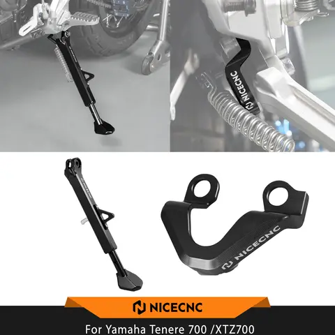 NICECNC For Yamaha Tenere 700 /XTZ700 19-2024 Adjustable Side Stand Kickstand&Kickstand Switch Protection Tenere 700 Accessories