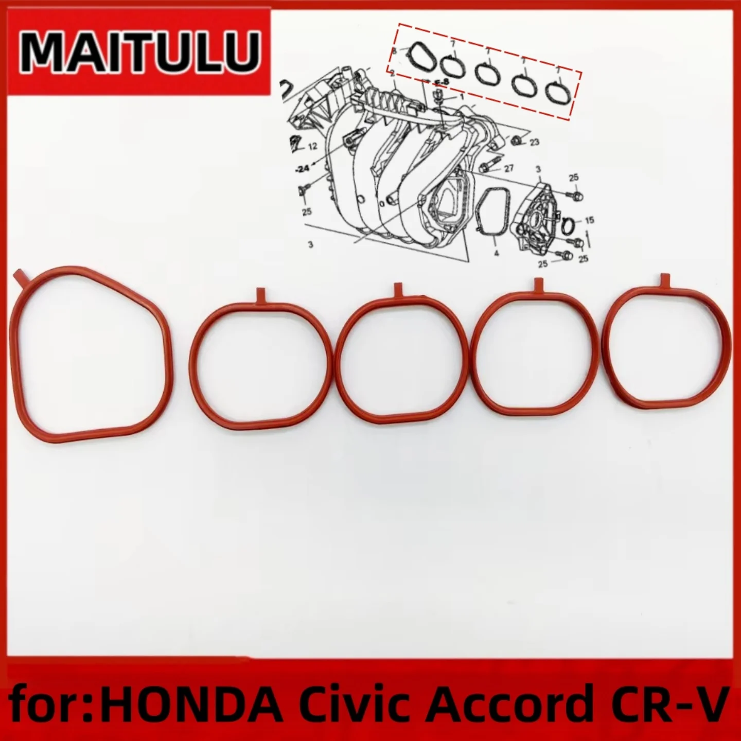 rubber intake manifold Seal Gasket repair kit for HONDA Civic 2006 2007 2008 2009 2010 2011 17105-RNA-A01 17106-RNA-A01
rubber intake manifold Seal Gasket repair kit for HONDA Civic 2006 2007 2008 2009 2010 2011 17105-RNA-A01 17106-RNA-A01