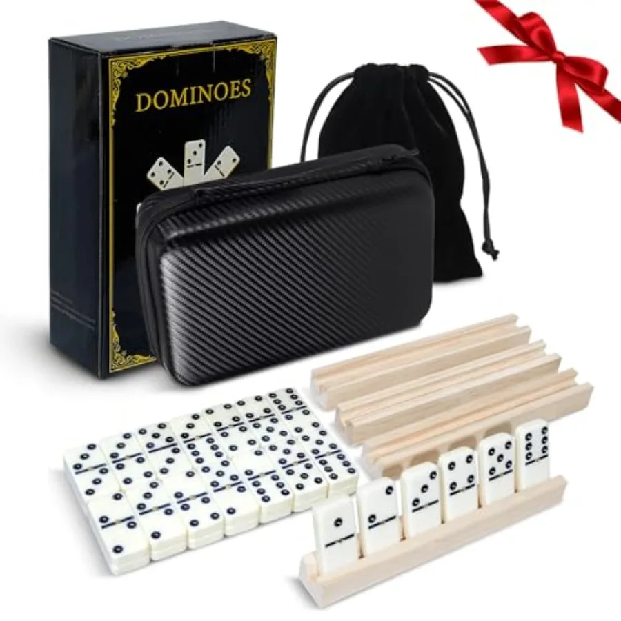 Dominos Set for Adults 28 Dominos with 4 Wooden Trays 1 Storage Bag, Double 6 Dominoes Travel Case Game for Family and Parties
Dominos Set for Adults 28 Dominos with 4 Wooden Trays 1 Storage Bag, Double 6 Dominoes Travel Case Game for Family and Parties