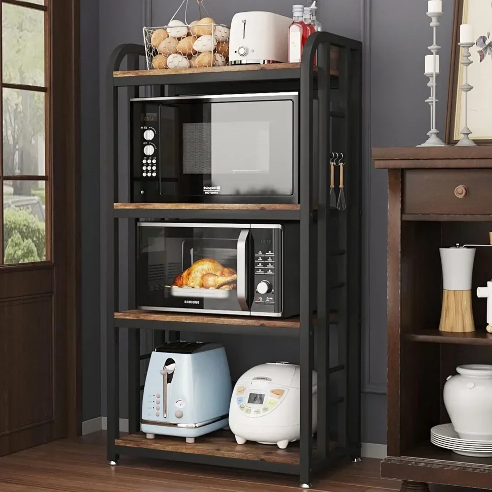 4-Tier Kitchen Baker's Rack, Free Standing Microwave Oven Stand Utility Storage Shelf Island Coffee Bar for Living Room,Office
4-Tier Kitchen Baker's Rack, Free Standing Microwave Oven Stand Utility Storage Shelf Island Coffee Bar for Living Room,Office
