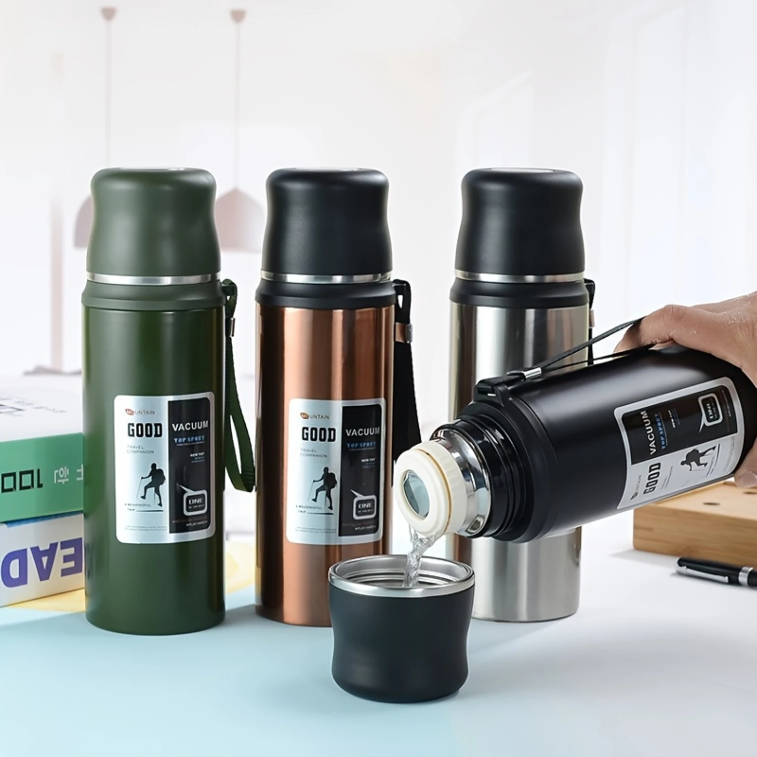 1pc 800ml Extra Large Capacity Premium Vacuum Insulated 304 Stainless Steel Water Bottle - Keeps Drinks Hot/Cold for Hours, Free
1pc 800ml Extra Large Capacity Premium Vacuum Insulated 304 Stainless Steel Water Bottle - Keeps Drinks Hot/Cold for Hours, Free
