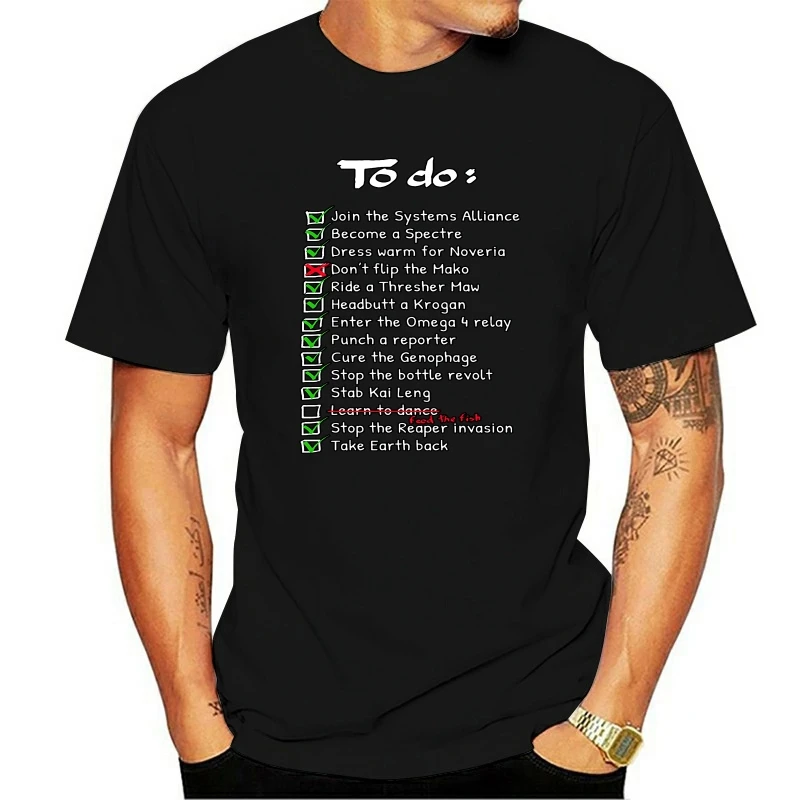 Commander Shepards To Do List T Shirt Men's Men White Mass Effect Printing Large TShirts Cotton Tops
Commander Shepards To Do List T Shirt Men's Men White Mass Effect Printing Large TShirts Cotton Tops