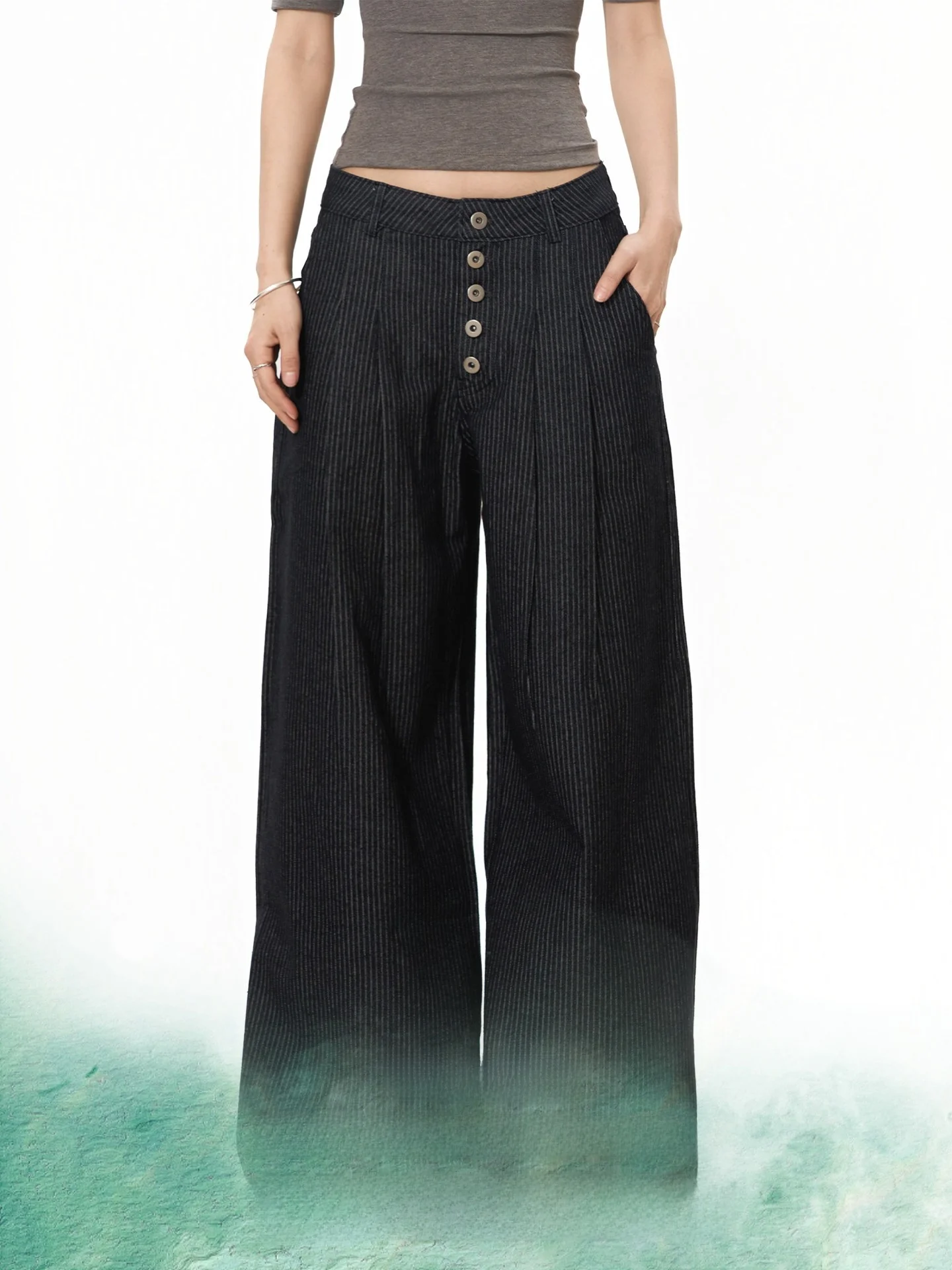 S3T5 12-Ounce Five-Button Double Pleat A-Line Casual Pants Men's Women's American Stripe High-End Feeling Loose Leg Long Pants
S3T5 12-Ounce Five-Button Double Pleat A-Line Casual Pants Men's Women's American Stripe High-End Feeling Loose Leg Long Pants