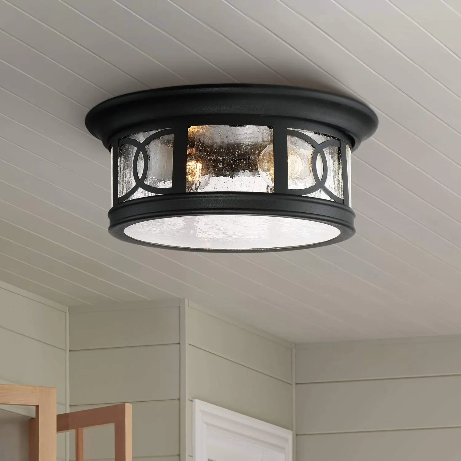 Capistrano Mission Flush-Mount Outdoor Ceiling Light Fixture Black 12" Seedy Glass Damp Rated for Exterior House Porch
Capistrano Mission Flush-Mount Outdoor Ceiling Light Fixture Black 12" Seedy Glass Damp Rated for Exterior House Porch