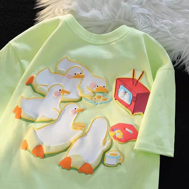Spring And Summer Pure Cotton Cute Cartoon Printed T-Shirt Dopamine Couple Short Sleeved T-Shirt Half Sleeved Round Neck Top
Spring And Summer Pure Cotton Cute Cartoon Printed T-Shirt Dopamine Couple Short Sleeved T-Shirt Half Sleeved Round Neck Top