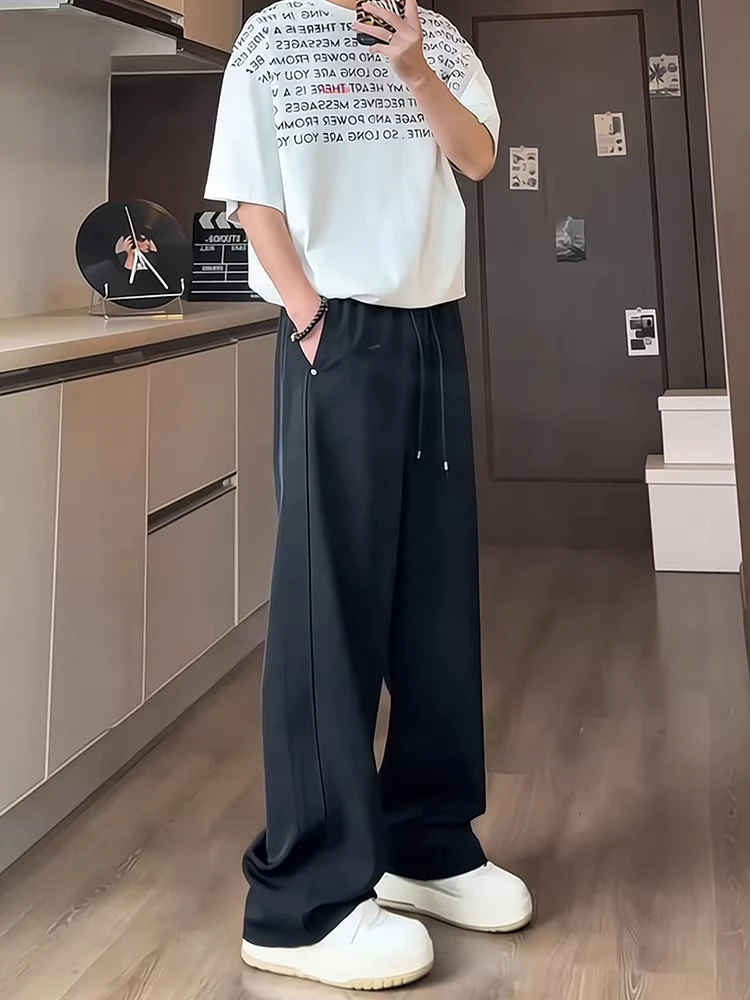 Black Rivet Straight Leg Ice Silk West Pants Drapey High-End Feel Thin Wide Leg Casual Long Trousers for Men Summer Style
Black Rivet Straight Leg Ice Silk West Pants Drapey High-End Feel Thin Wide Leg Casual Long Trousers for Men Summer Style
