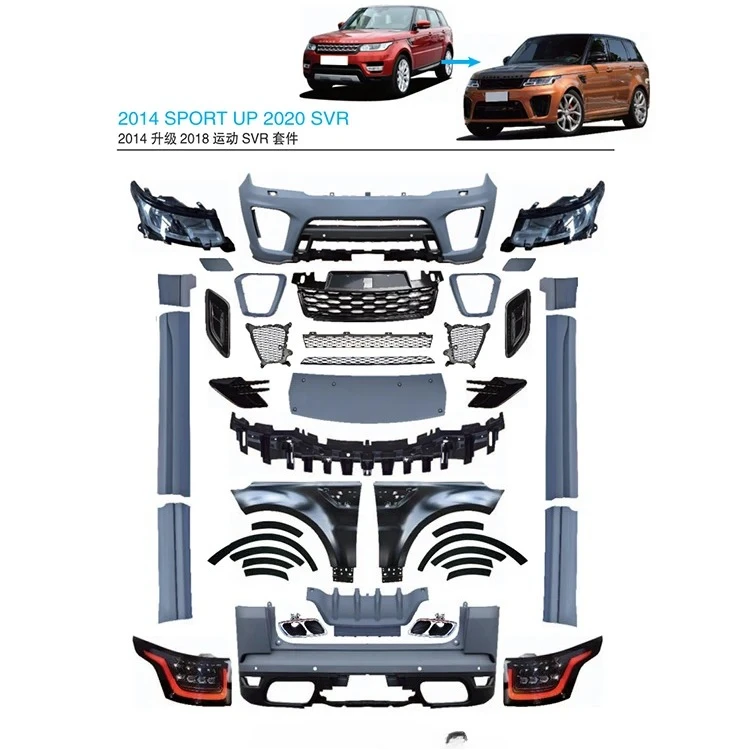 For RR Range Rover Sport 14-17 Upgrade 18- up Body Kits Car Bumper Facelift SVR Bodykit With Head Lamps Tail Lights Body Kit
For RR Range Rover Sport 14-17 Upgrade 18- up Body Kits Car Bumper Facelift SVR Bodykit With Head Lamps Tail Lights Body Kit