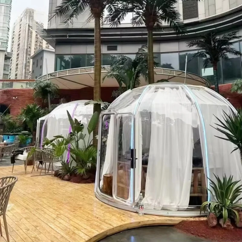Outdoor Waterproof Resort Luxury Restaurant Domo Hotel Polycarbonate Domes House With Bathroom Dome Tent
Outdoor Waterproof Resort Luxury Restaurant Domo Hotel Polycarbonate Domes House With Bathroom Dome Tent
