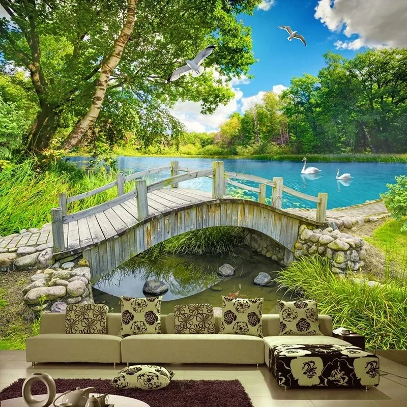 3D Natural Landscape Wall Mural Lake Water Small Bridge Scenery Wallpaper Living Room Bedroom Background Wall Art Home Interior
3D Natural Landscape Wall Mural Lake Water Small Bridge Scenery Wallpaper Living Room Bedroom Background Wall Art Home Interior