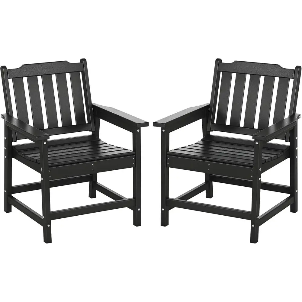 Durable HDPE 2-Piece Patio Dining Chairs, Weather-Resistant Outdoor Furniture, Ideal for Garden, Deck, Porch, Lawn, Black
Durable HDPE 2-Piece Patio Dining Chairs, Weather-Resistant Outdoor Furniture, Ideal for Garden, Deck, Porch, Lawn, Black