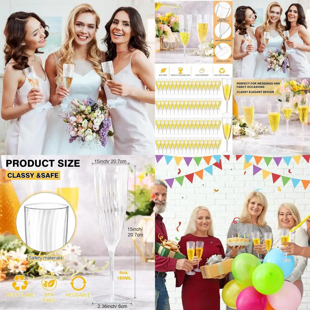 Прозрачные одноразовые пластиковые бокалы для шампанского, упаковка 144 штук для дома, свадьбы и вечеринок.
Прозрачные одноразовые пластиковые бокалы для шампанского, упаковка 144 штук для дома, свадьбы и вечеринок.