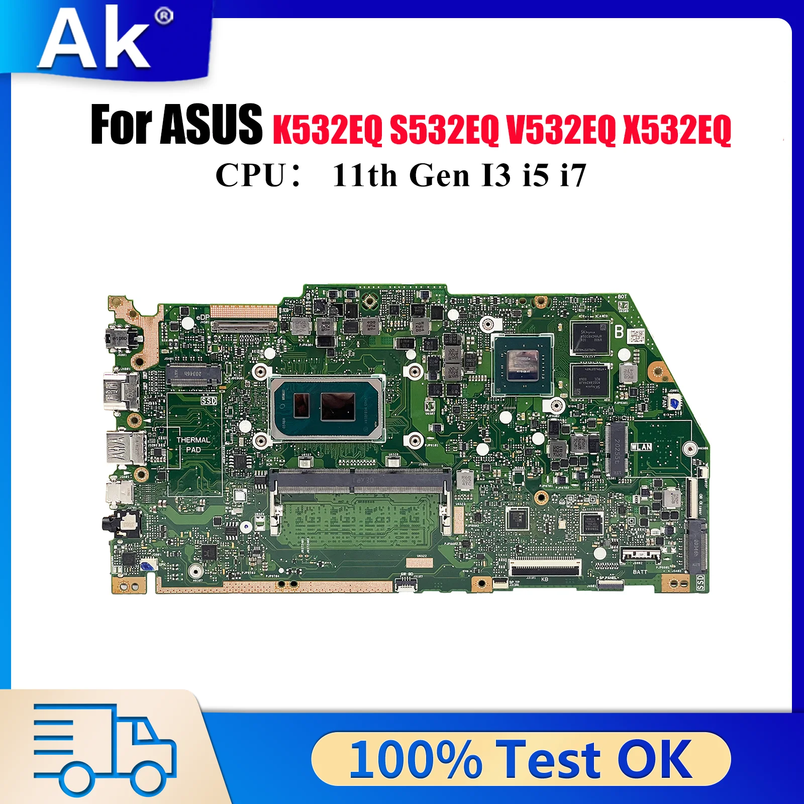 X532EQ Материнская плата для ноутбука ASUS VivoBook S532EQ X532EQ K532EQ V532EQ X532E Материнская плата с 11-го поколения I3 i5 i7 100% тесты OK stk
X532EQ Материнская плата для ноутбука ASUS VivoBook S532EQ X532EQ K532EQ V532EQ X532E Материнская плата с 11-го поколения I3 i5 i7 100% тесты OK stk