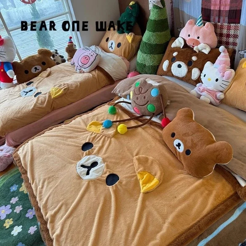 Новое одеяло Rilakkuma с вышивкой, 3D, милое, зимнее, утолщенное, теплое, для офиса, для дневного сна, для обеденного перерыва, фланелевое, для дивана, чехол для кушетки, подарок
Новое одеяло Rilakkuma с вышивкой, 3D, милое, зимнее, утолщенное, теплое, для офиса, для дневного сна, для обеденного перерыва, фланелевое, для дивана, чехол для кушетки, подарок