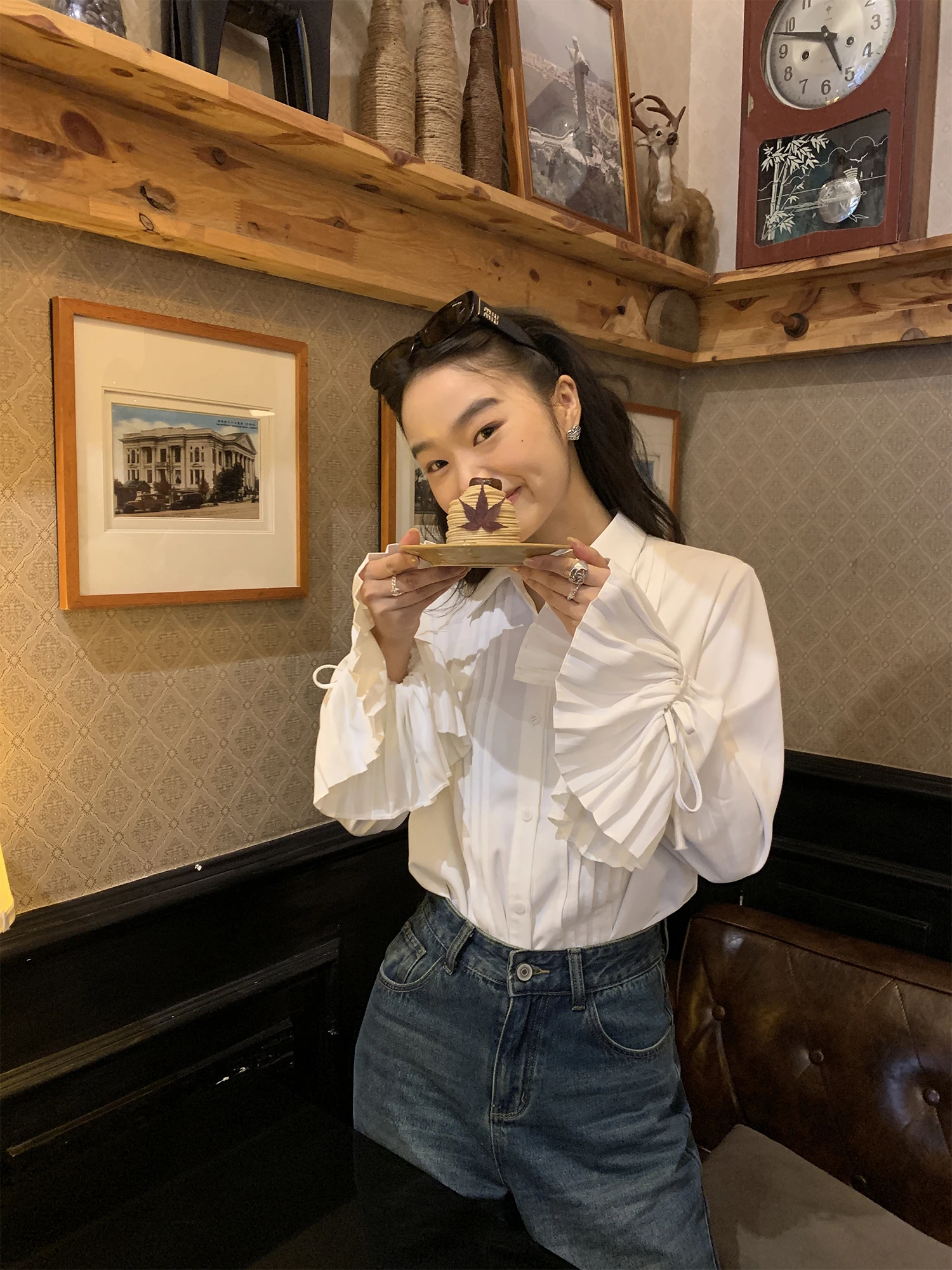 Pusumede Court Sle White Women's irt Accordion Pleat Design Sensation Inner Wear Polyester Long Sve Busin Casual
Pusumede Court Sle White Women's irt Accordion Pleat Design Sensation Inner Wear Polyester Long Sve Busin Casual