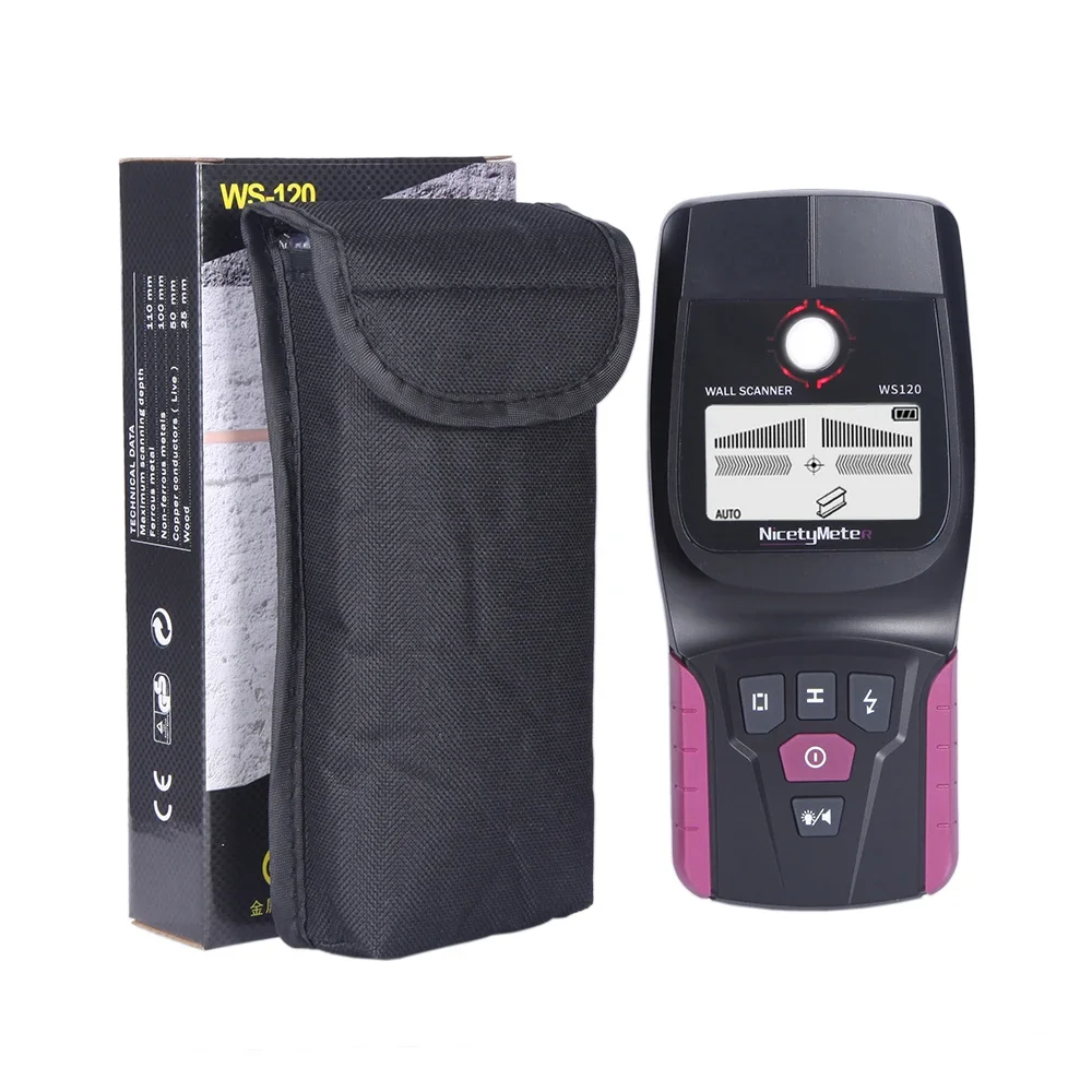 Nicety Handheld Wall Scanner Ferrous Metal Copper Wood AC Cable Live Wire PVC Water Pip Detector Finder LCD Wall Diagnostic-tool
Nicety Handheld Wall Scanner Ferrous Metal Copper Wood AC Cable Live Wire PVC Water Pip Detector Finder LCD Wall Diagnostic-tool