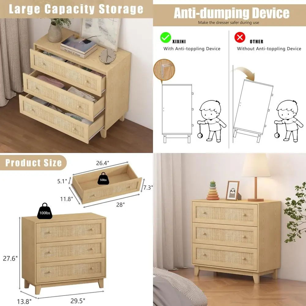 Natural Rattan Small Closet Storage Chest with Wooden Feet and Handles for Hallway, Living Room, Entryway
Natural Rattan Small Closet Storage Chest with Wooden Feet and Handles for Hallway, Living Room, Entryway