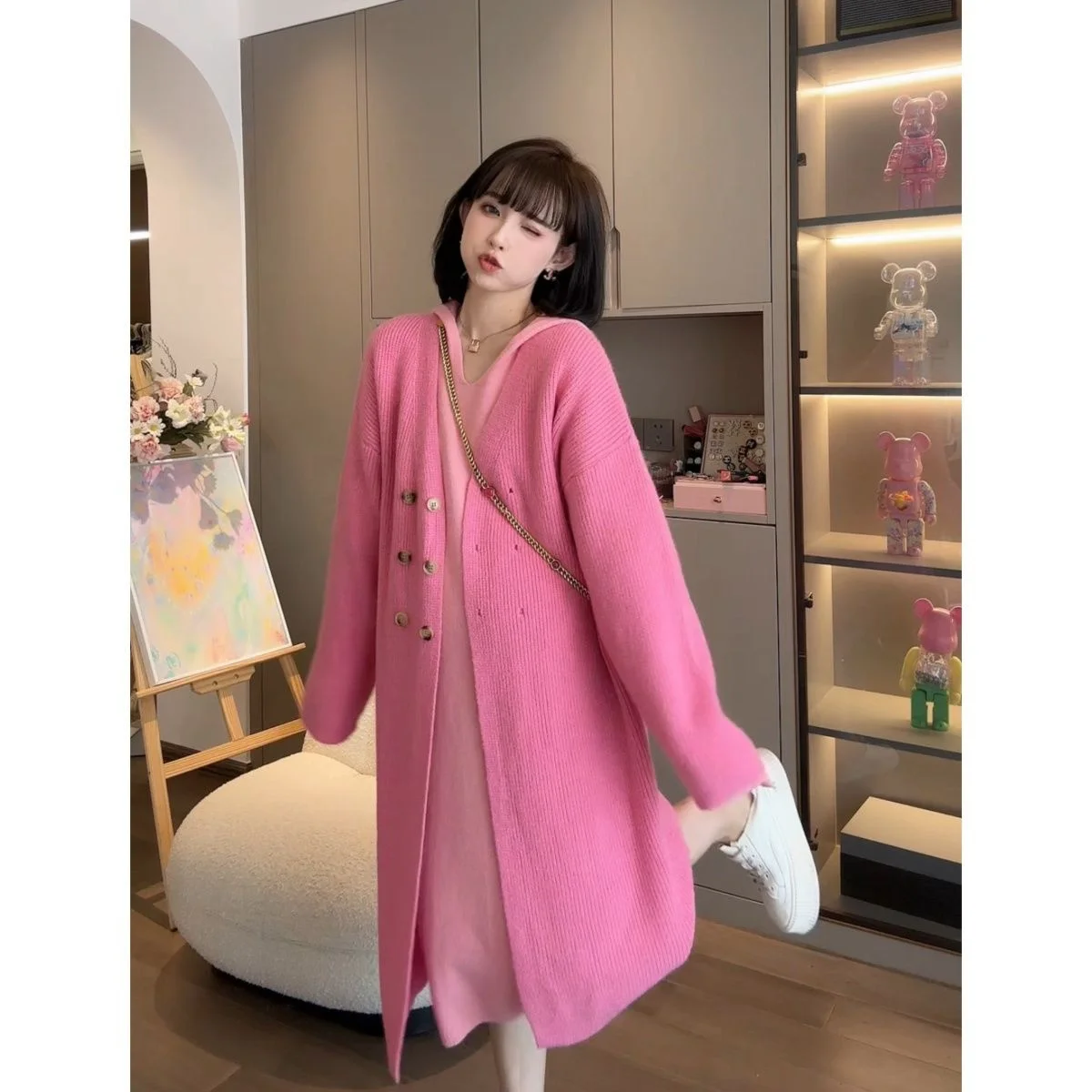 Женские удлиненные кардиганы с V-образным вырезом, осенняя верхняя одежда, крупная вязка, ткань с уникальной текстурой, оверсайз, с пайетками, вязаные, со съемными пышными элементами, в тон.
Женские удлиненные кардиганы с V-образным вырезом, осенняя верхняя одежда, крупная вязка, ткань с уникальной текстурой, оверсайз, с пайетками, вязаные, со съемными пышными элементами, в тон.