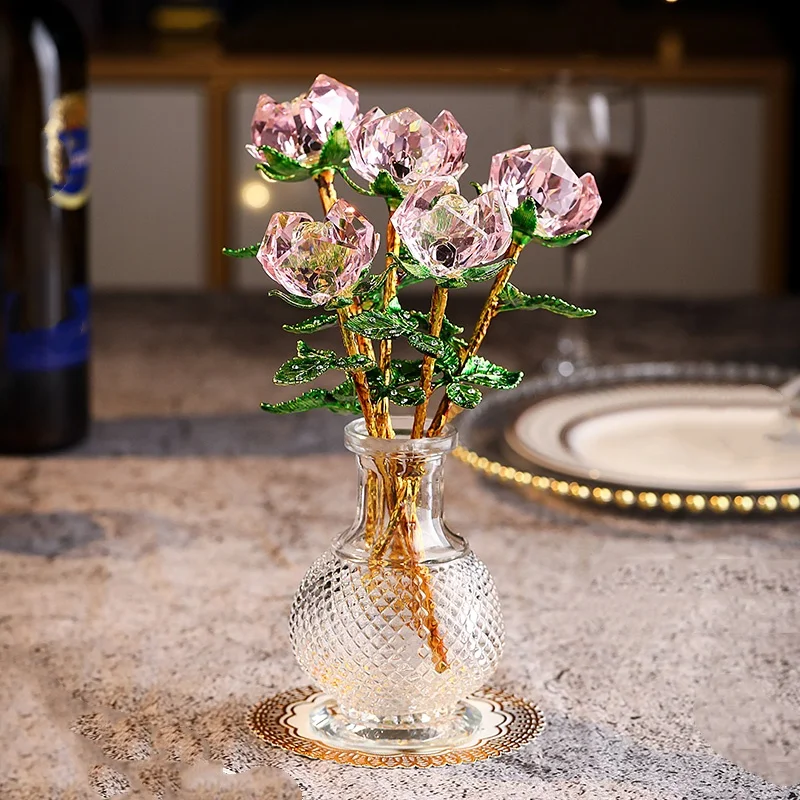 Rose Crystal Simulated Flower Ornament Creative Decorative Gift for Home or Office Romantic Desktop Display Craft
Rose Crystal Simulated Flower Ornament Creative Decorative Gift for Home or Office Romantic Desktop Display Craft