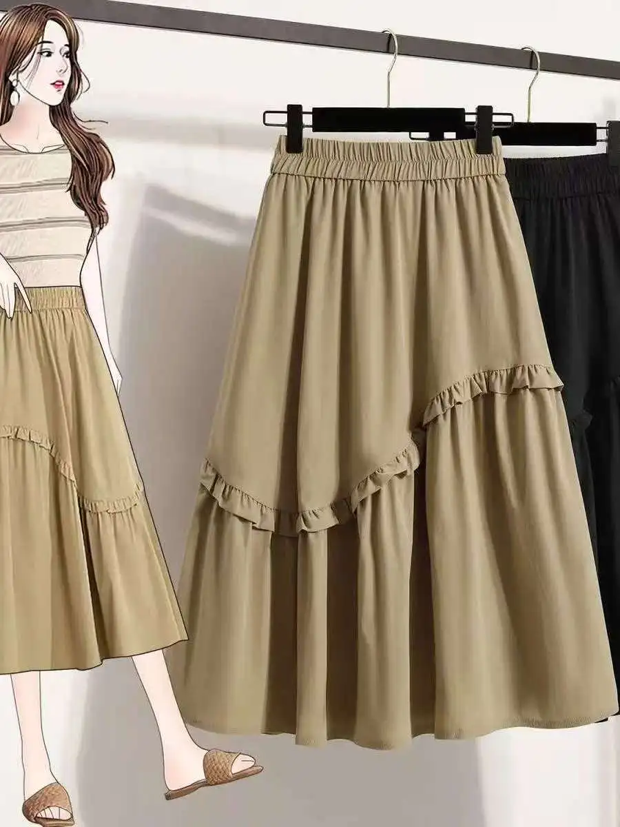plus Size A-Line Skirt Fashionable Summer Slimming Midi Skirt for plus Size Women High Waist Korean Style Polyester Fiber
plus Size A-Line Skirt Fashionable Summer Slimming Midi Skirt for plus Size Women High Waist Korean Style Polyester Fiber