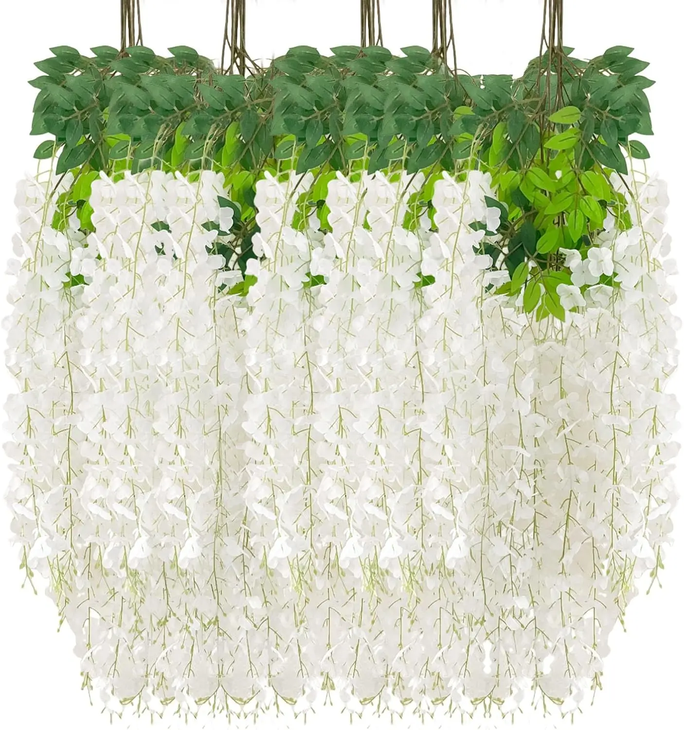 Fake Hanging Flowers - 12 Pieces 3.75 Feet/Piece Artificial Wisteria Vine Ratta Hanging Garland Silk Flowers for Home Party
Fake Hanging Flowers - 12 Pieces 3.75 Feet/Piece Artificial Wisteria Vine Ratta Hanging Garland Silk Flowers for Home Party