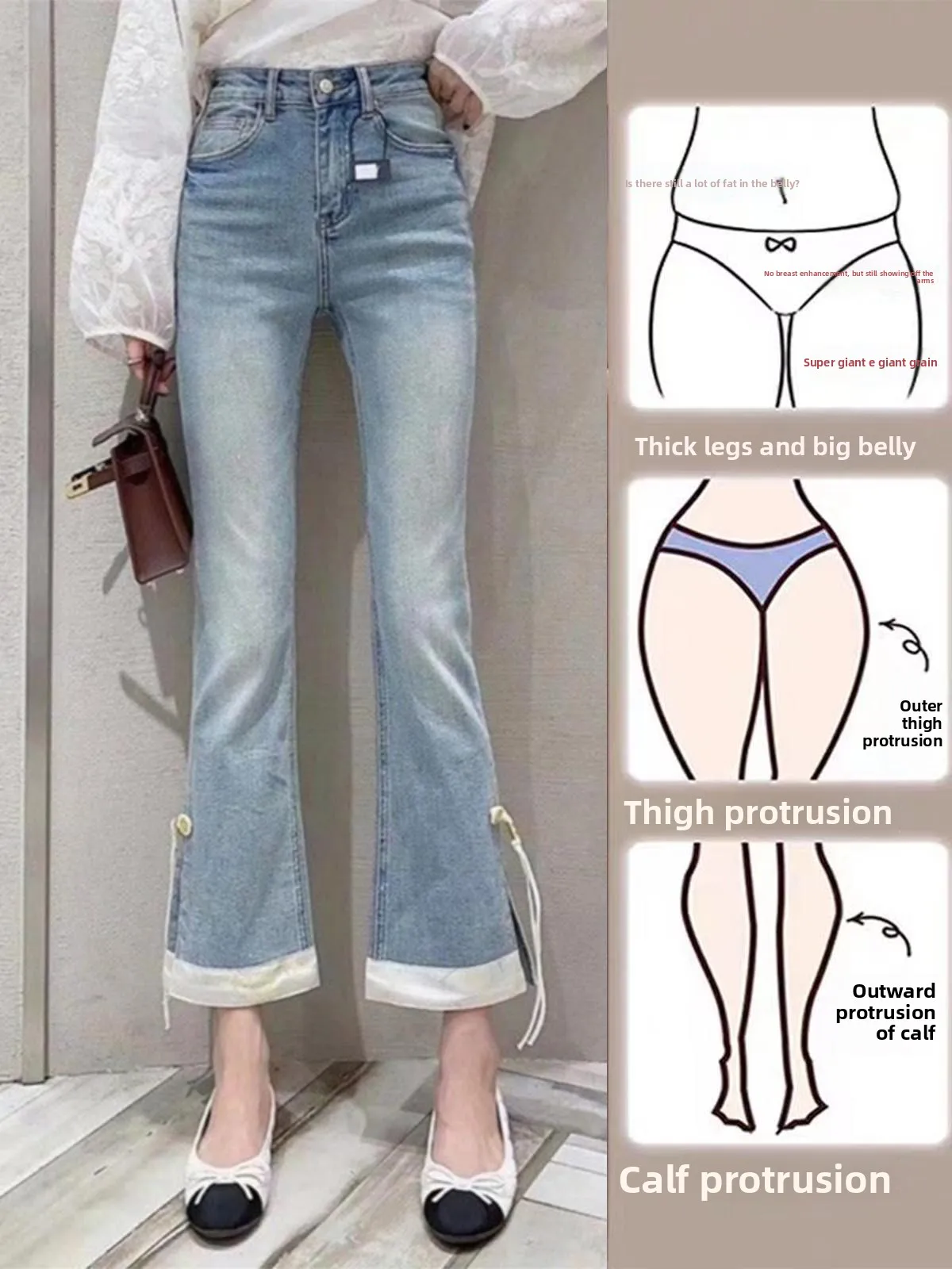 Fashionable Slimming High Waist Nine-Piece Bell Bottom Jeans Women's Summer New Design Versatile Cotton Polyester Spandex Blend
Fashionable Slimming High Waist Nine-Piece Bell Bottom Jeans Women's Summer New Design Versatile Cotton Polyester Spandex Blend