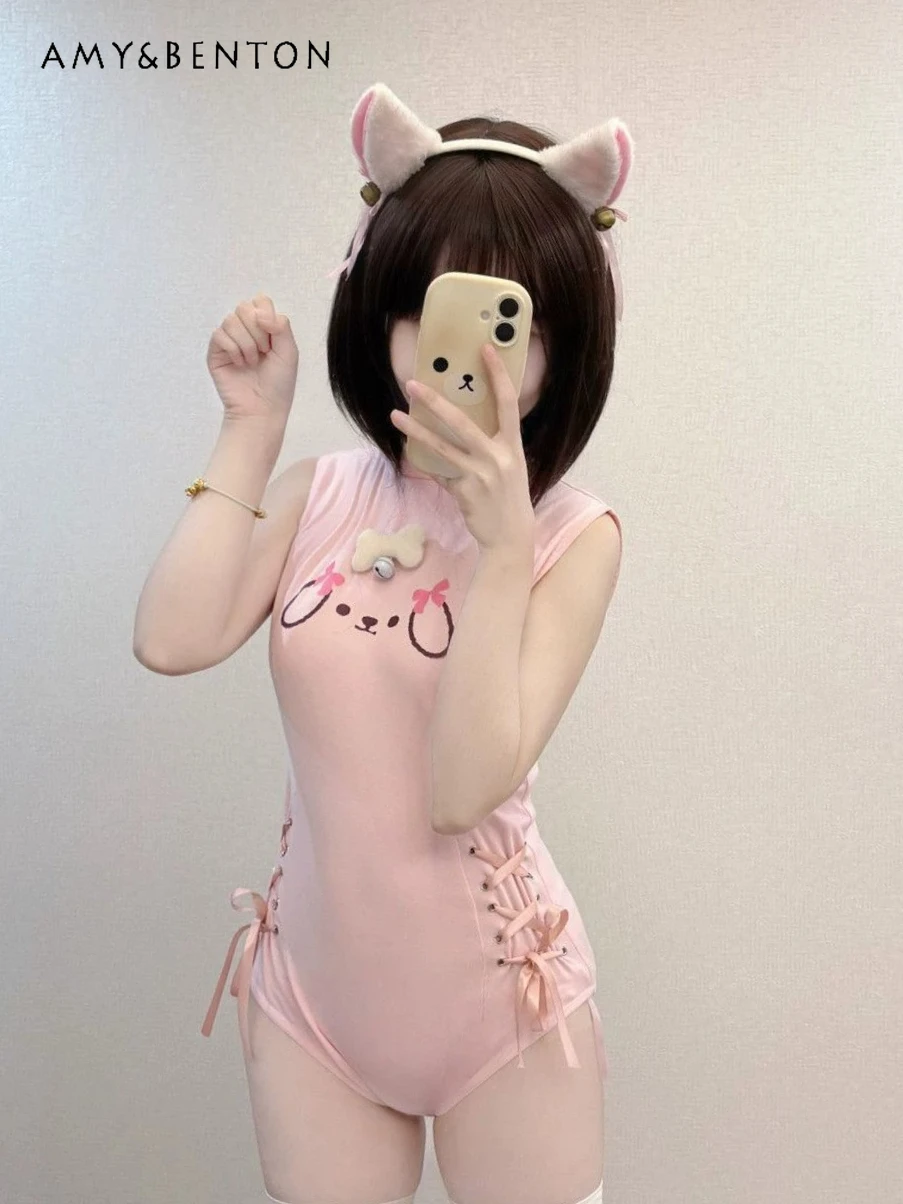 Cute Bow Pink One-piece Swimsuit Summer New Sweet Girl Straps Sexy Slim Triangle Swimsuit Women's Seaside Vacation Bikini
Cute Bow Pink One-piece Swimsuit Summer New Sweet Girl Straps Sexy Slim Triangle Swimsuit Women's Seaside Vacation Bikini