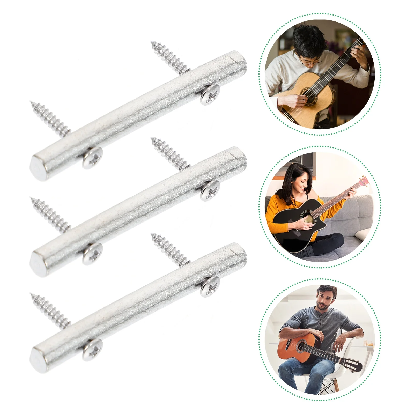 3Sets Zinc Alloy Chord Accessory Simple Structure Durable Pressure Chord Rod Guitar Strip Bar Stick
3Sets Zinc Alloy Chord Accessory Simple Structure Durable Pressure Chord Rod Guitar Strip Bar Stick