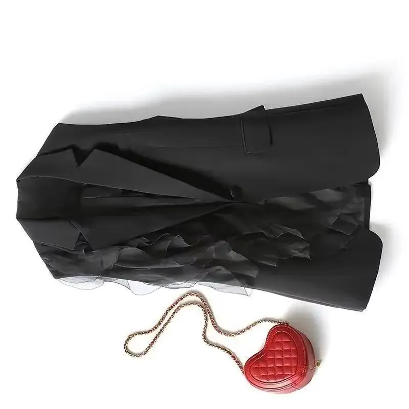 New 2025 Spring Autumn Suit Vest Fashion Design Women's Vest Fungus Side Chiffon Black Suit Jacket Female Waistcoat Outerwear
New 2025 Spring Autumn Suit Vest Fashion Design Women's Vest Fungus Side Chiffon Black Suit Jacket Female Waistcoat Outerwear