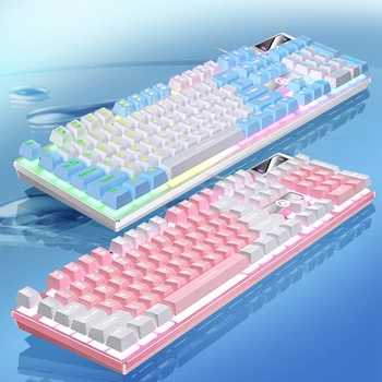 YINDIAO 게임용 유선 노트북 키보드, 데스크탑 PC 컴퓨터, 사무실 액세서리, 로우 프로파일 게이머 키보드, 숫자 패드 포함