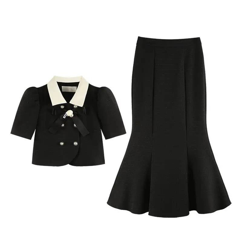 Women Elegant Vintage 90s SuitPearl button Jacket Coat Top And Midi Long Skirt Two Piece Set Matching Outfit Summer Party Cloth
Women Elegant Vintage 90s SuitPearl button Jacket Coat Top And Midi Long Skirt Two Piece Set Matching Outfit Summer Party Cloth
