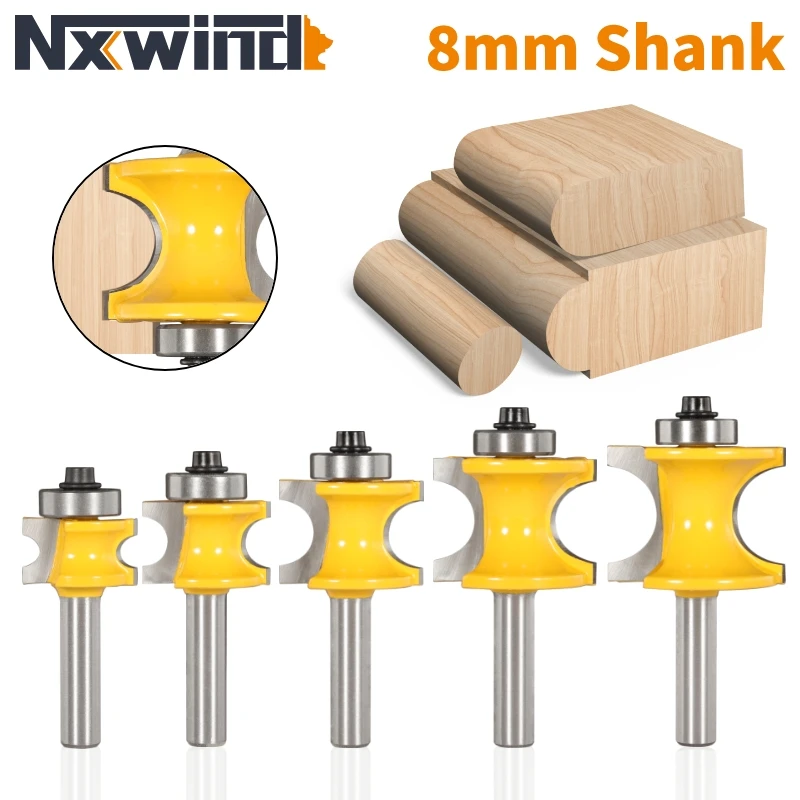NXWIND 5PCS 8MM Shank Bull Nose Radius Bit Router Bit Woodworking Milling Cutter For Wood Bit Face Mill
NXWIND 5PCS 8MM Shank Bull Nose Radius Bit Router Bit Woodworking Milling Cutter For Wood Bit Face Mill