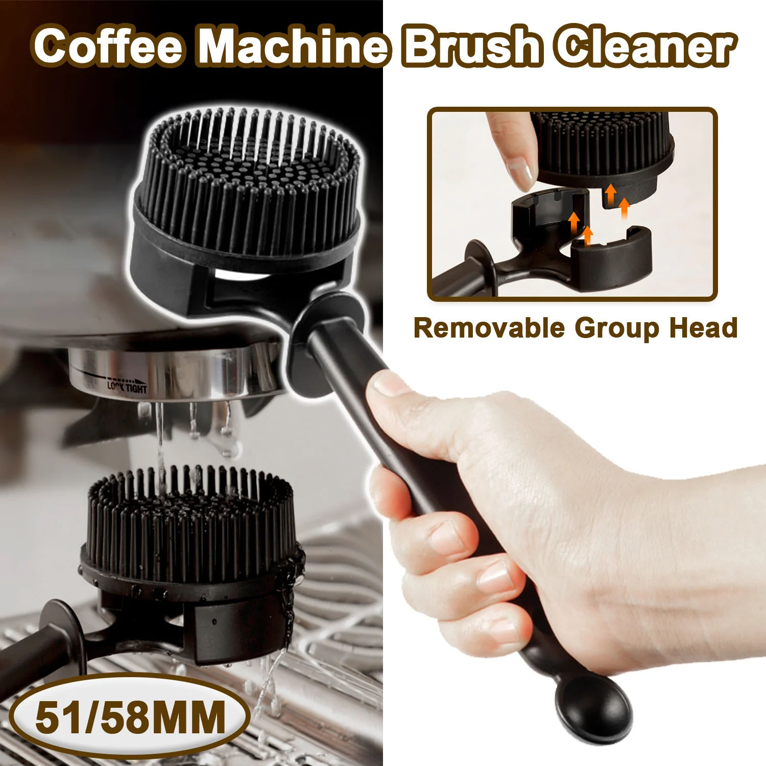 51/58mm Coffee Machine Brush Cleaner Silicone Espresso Maker Cleaning Brush with Removable Group Head Coffee Maker Barista Tools
51/58mm Coffee Machine Brush Cleaner Silicone Espresso Maker Cleaning Brush with Removable Group Head Coffee Maker Barista Tools