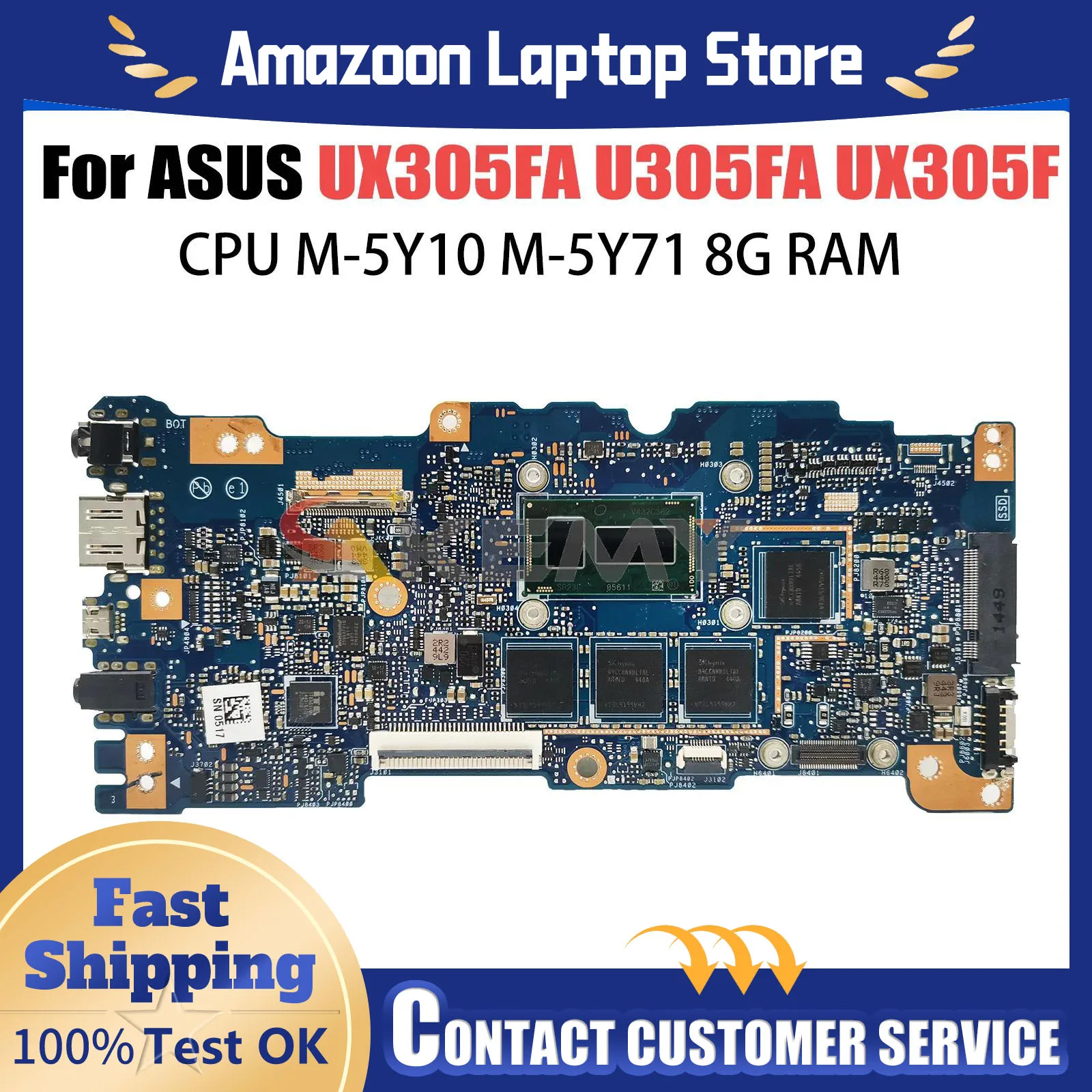 Mainboard For ASUS Zenbook UX305FA U305FA UX305F Laptop Motherboard 5Y10 5Y10C 5Y71 5Y70 CPU 4GB/8GB-RAM MAIN BOARD
Mainboard For ASUS Zenbook UX305FA U305FA UX305F Laptop Motherboard 5Y10 5Y10C 5Y71 5Y70 CPU 4GB/8GB-RAM MAIN BOARD