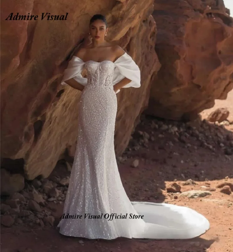 Newest Sparkle Wedding Dresses Mermaid For Bride Strapless With Big Train Customized Plus Sizes Vestidos De Novias
Newest Sparkle Wedding Dresses Mermaid For Bride Strapless With Big Train Customized Plus Sizes Vestidos De Novias