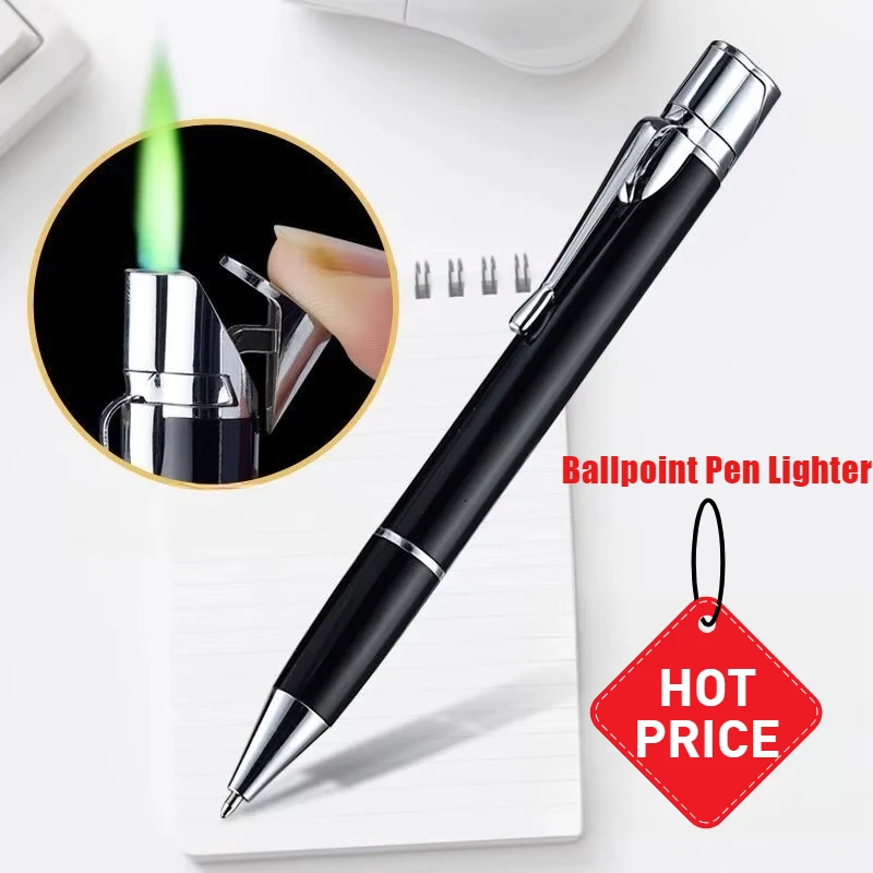 Ballpoint Pen Lighter Metal Cigar Igniters for Smokes Green Fire Windproof Open Flame Cigarettes Lighters & Smoking Accessories
Ballpoint Pen Lighter Metal Cigar Igniters for Smokes Green Fire Windproof Open Flame Cigarettes Lighters & Smoking Accessories