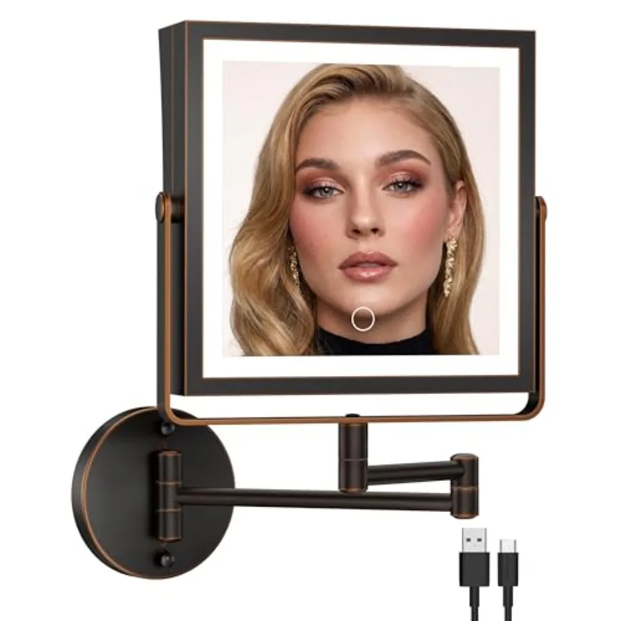 Rechargeable Wall Mounted Makeup Mirror with Lights, 4000mAh Double Sided 1X/10X Magnifying Vanity Mirror with 3 Color Lights,
Rechargeable Wall Mounted Makeup Mirror with Lights, 4000mAh Double Sided 1X/10X Magnifying Vanity Mirror with 3 Color Lights,