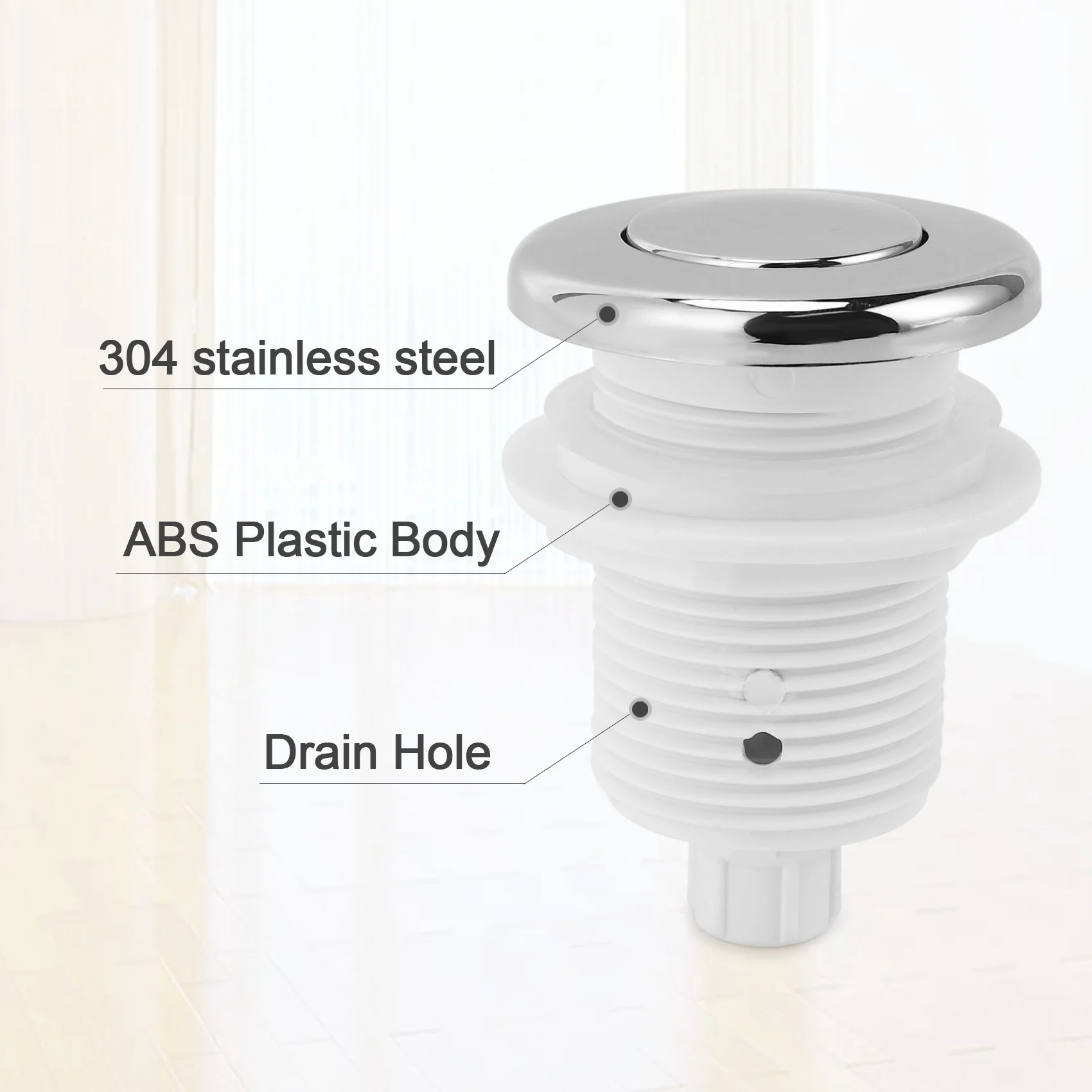 16A On Off Push Button Switch Jetted Whirlpool Jet For Bath Tub Spa Garbage