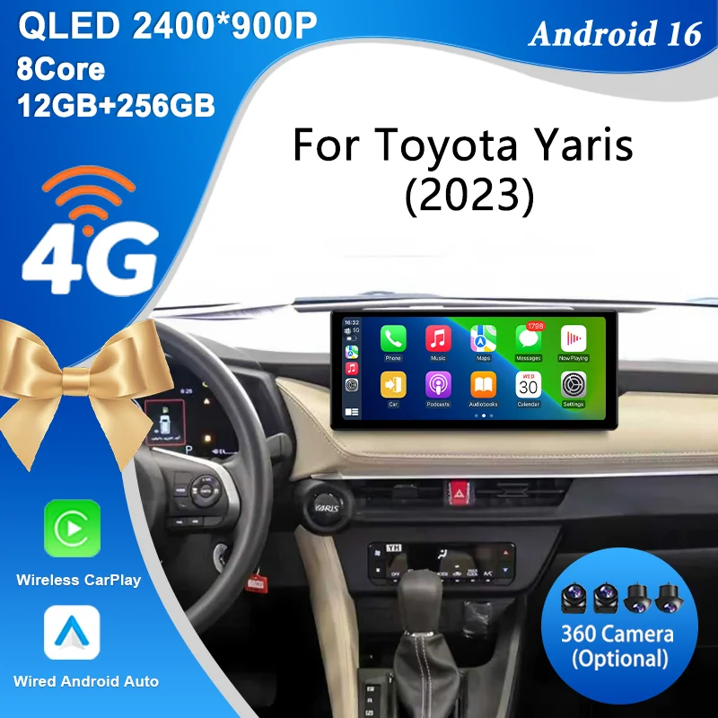 for Toyota Yaris 2023 Car Radio Multimedia Player 12.3" Android 16 Wireless CarPlay GPS Navi BT WiFi Touch Screen DSP Head Unit
for Toyota Yaris 2023 Car Radio Multimedia Player 12.3" Android 16 Wireless CarPlay GPS Navi BT WiFi Touch Screen DSP Head Unit